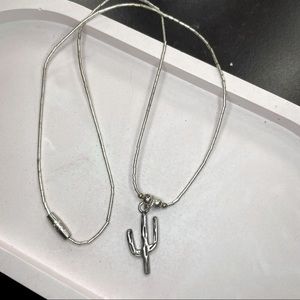 Silver Cactus Necklace